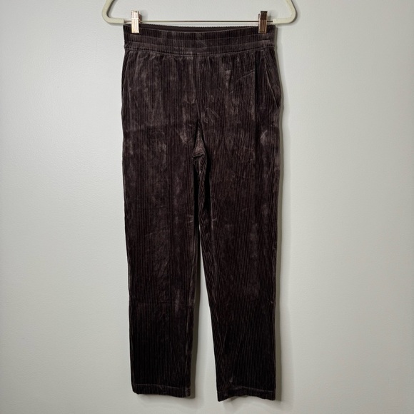 Lululemon Tapered Leg Corduroy Velvet Espresso Brown Jogger Pants Size 4 - Picture 2 of 10